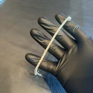 Brand New Gold 3mm Tennis Bracelet 8 Inch VVS1 Moissanite